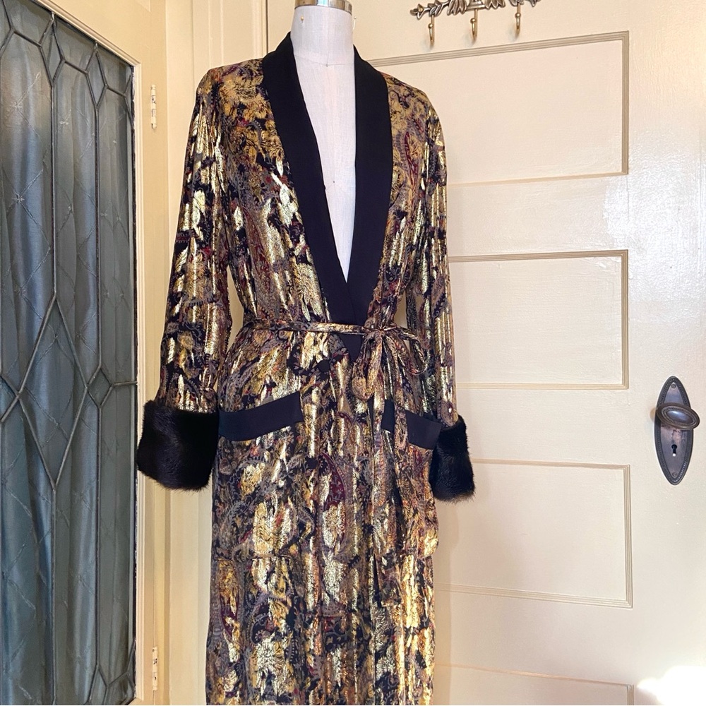 Rare ✨ Zara Lamé Faux Fur Smoking Robe - Picture 3 of 12